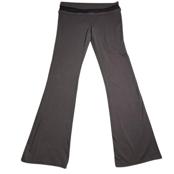 Express Sexy Stretch Foldover Lace Yoga Pants Womens Medium Bootcut Y2K Pilates - Picture 1 of 8
